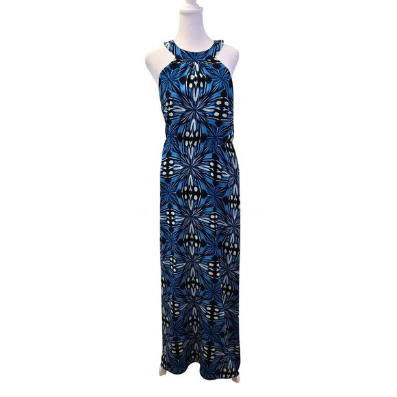 NWT Outback Red Sunburst Print Halter Style Maxi Dress Size Small - Picture 1 of 7